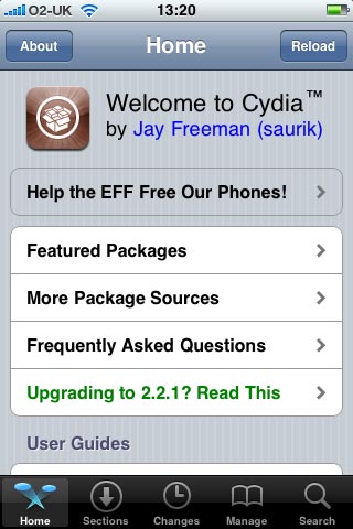 Cydia Once Opened