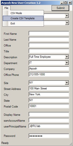 Import users to Active Directory from a CSV file